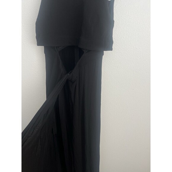 Vintage A.L.C. Black Sleeveless Cutout Maxi Dress Minimalist  XS Beach Coastal - Picture 3 of 7